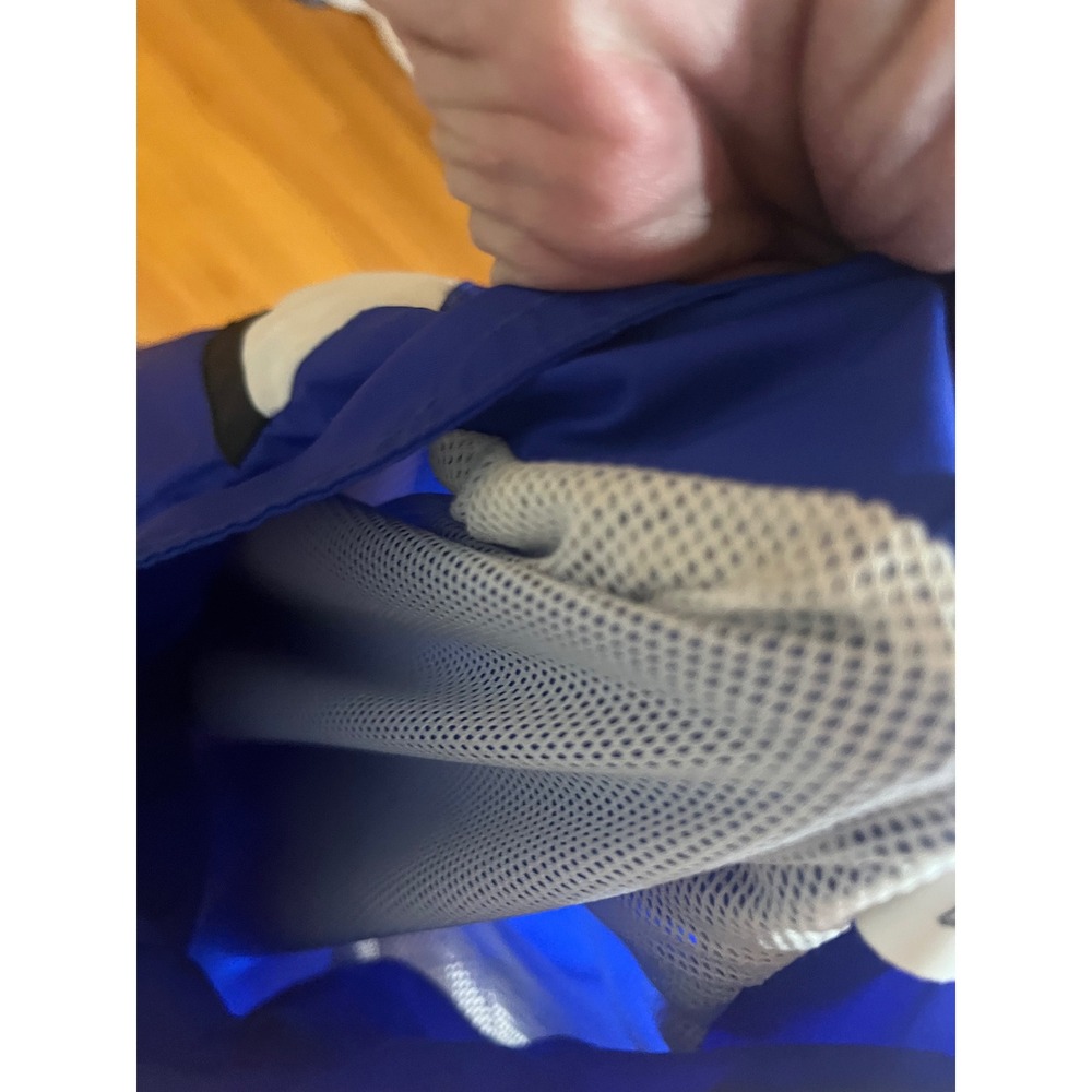 Adidas Team Track Jacket Blue 3  Stripe Full Zip 90s Y2K Performance Mesh L - Picture 5 of 6